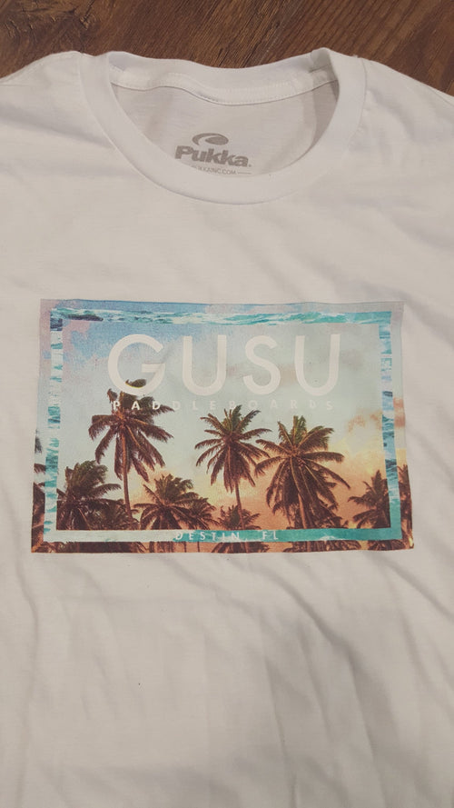 GUSU T-shirt  "Front Logo Palms"